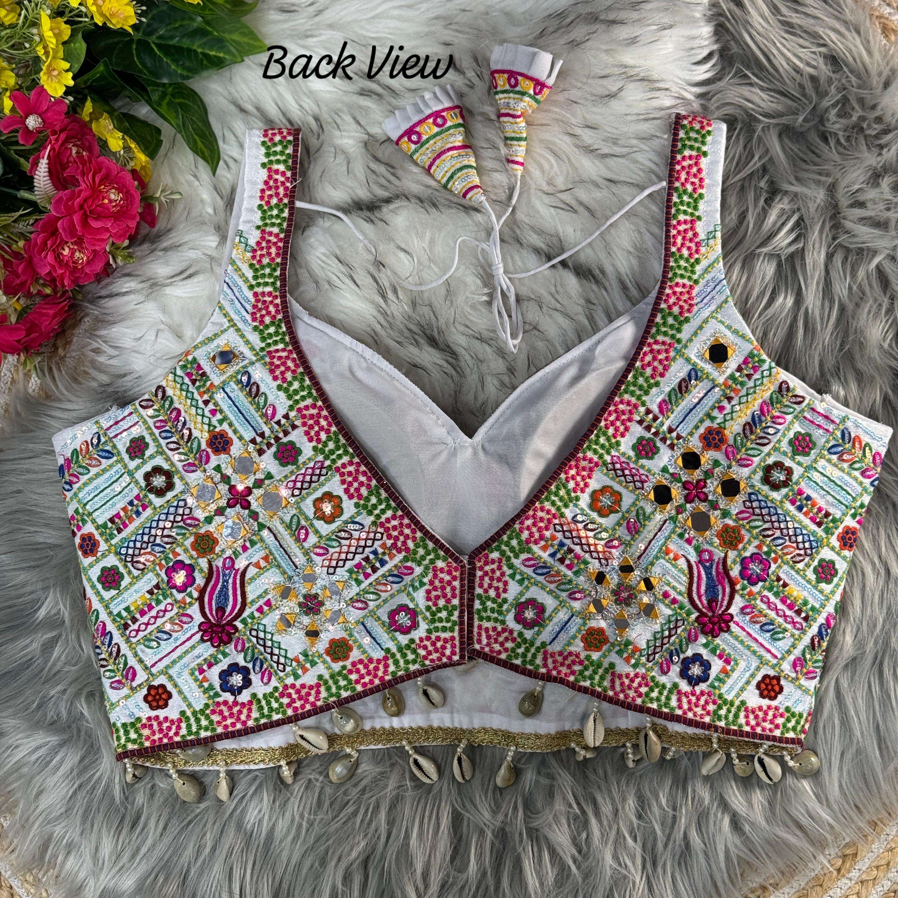 Fancy Bollywood Design With Kaudi Lace & Handmirror Work BLOUSE 